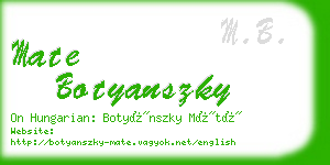 mate botyanszky business card